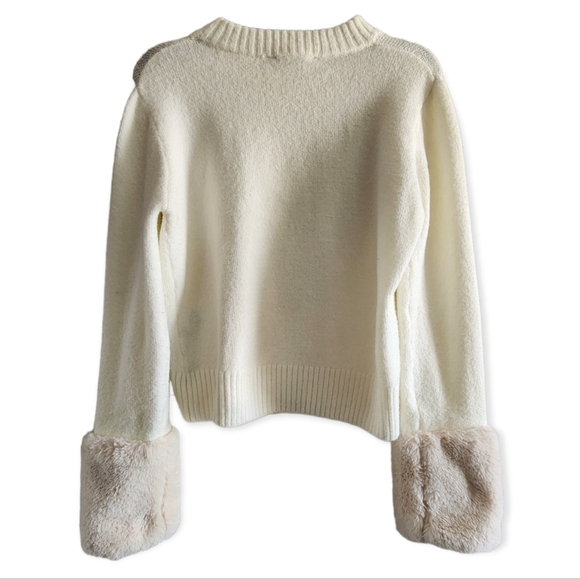 Zara Faux Fur Cuff Knit Sweater - Picture 4 of 13